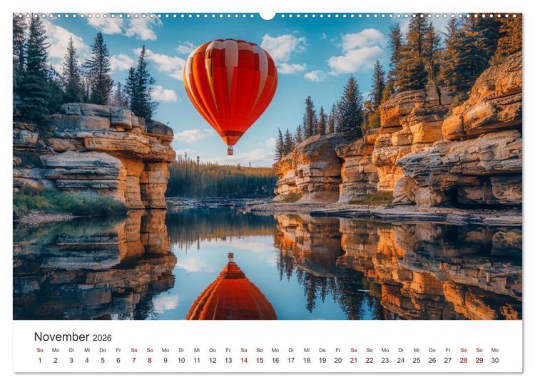 Produktbild: Freiheit im Wind - Mit dem Ballon durchs Jahr (Wandkalender 2026 DIN A2 quer), CALVENDO Monatskalender