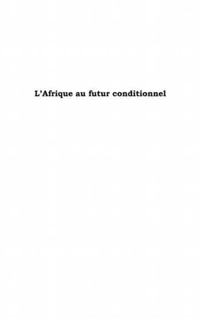 Produktbild: L'afrique au futur conditionnel