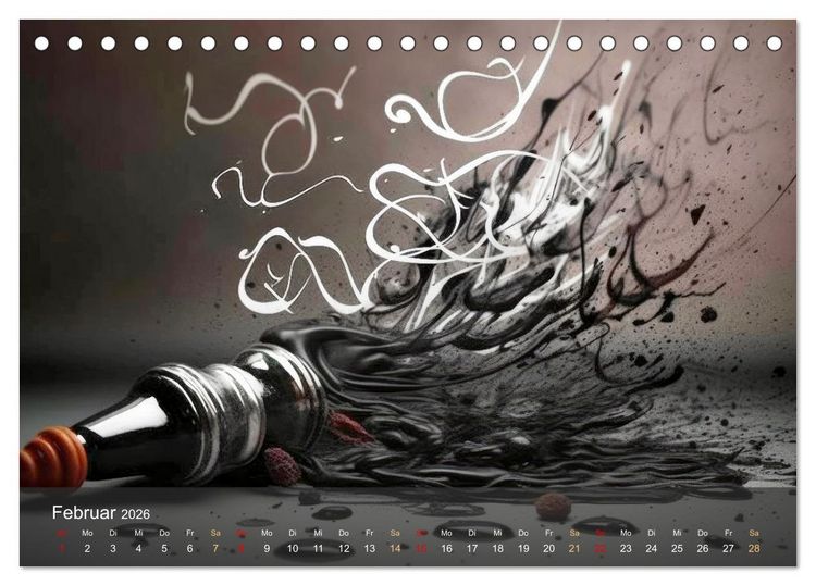 Produktbild: Arabische Kalligraphie in Kunstform (Tischkalender 2026 DIN A5 quer), CALVENDO Monatskalender