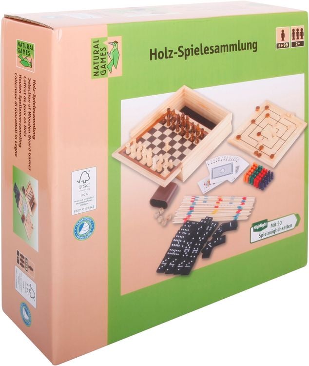 Produktbild: Classic Games Holz-Spielesammlung 50 in 1