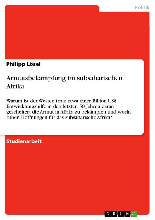 Produktbild: Armutsbek&auml;mpfung im subsaharischen Afrika
