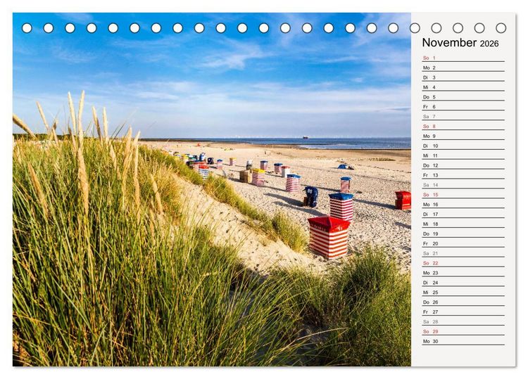Produktbild: BORKUM Geburtstagskalender mit Planerfunktion (Tischkalender 2026 DIN A5 quer), CALVENDO Monatskalender
