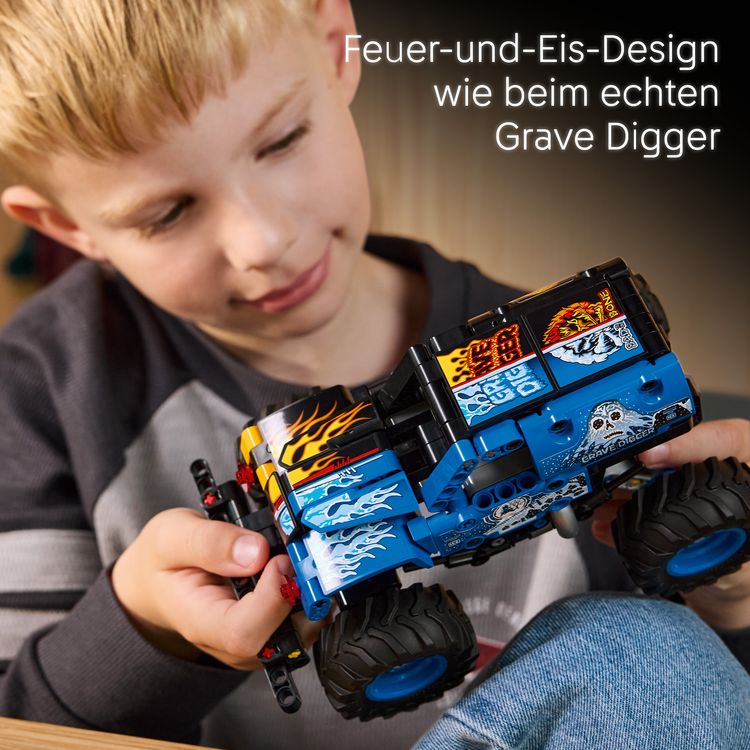 Produktbild: LEGO Technic 42219 Monster Jam Grave Digger Feuer und Eis, Spielzeug