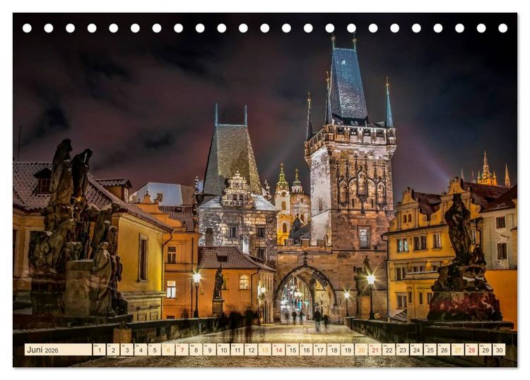 Produktbild: Metropolen der Welt - Skylines in der Nacht (Tischkalender 2026 DIN A5 quer), CALVENDO Monatskalender