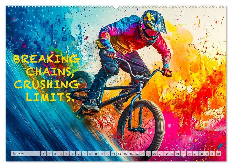 Produktbild: BMX - Coole Slogans (Wandkalender 2026 DIN A2 quer), CALVENDO Monatskalender