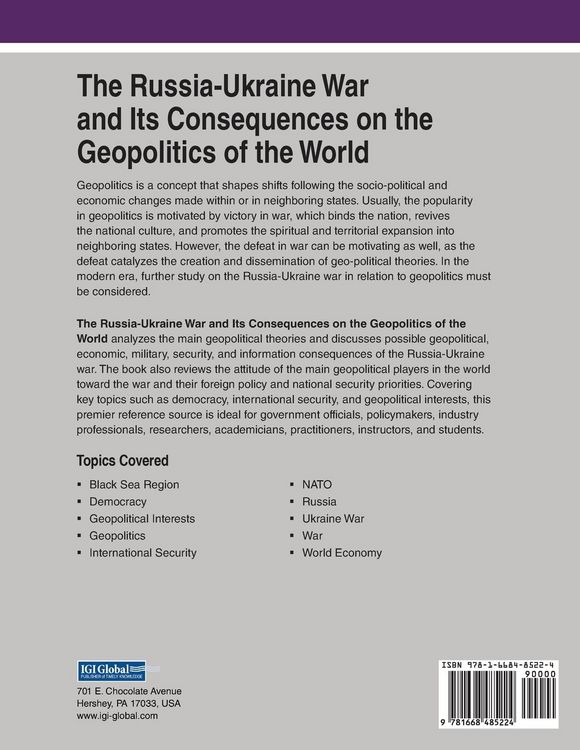 Produktbild: The Russia-Ukraine War and Its Consequences on the Geopolitics of the World