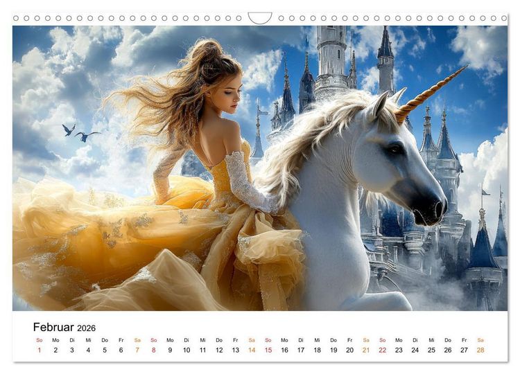Produktbild: Einhorn-Welten - zwischen Fantasie und Wirklichkeit (Wandkalender 2026 DIN A3 quer), CALVENDO Monatskalender
