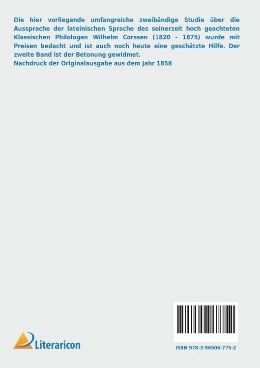 Produktbild: &Uuml;ber Aussprache, Vokalismus und Betonung der lateinischen Sprache
