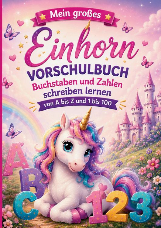 Produktbild: Mein gro&szlig;es Einhorn Vorschulbuch - Buchstaben und Zahlen schreiben lernen