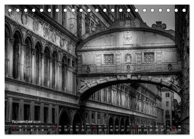 Produktbild: Venedig - Licht und Schatten (Tischkalender 2026 DIN A5 quer), CALVENDO Monatskalender