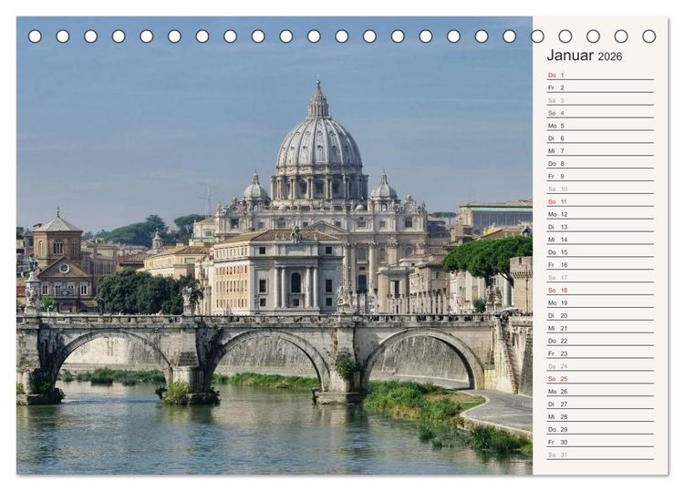 Produktbild: Rom - Die Ewige Stadt (Tischkalender 2026 DIN A5 quer), CALVENDO Monatskalender