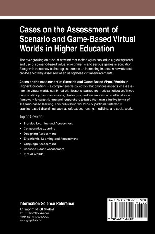 Produktbild: Cases on the Assessment of Scenario and Game-Based Virtual Worlds in Higher Education