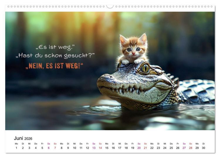 Produktbild: Tierische Klugschei&szlig;er (hochwertiger Premium Wandkalender 2026 DIN A2 quer), Kunstdruck in Hochglanz