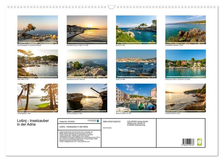 Produktbild: Lo&scaron;inj - Inselzauber in der Adria (Wandkalender 2026 DIN A2 quer), CALVENDO Monatskalender