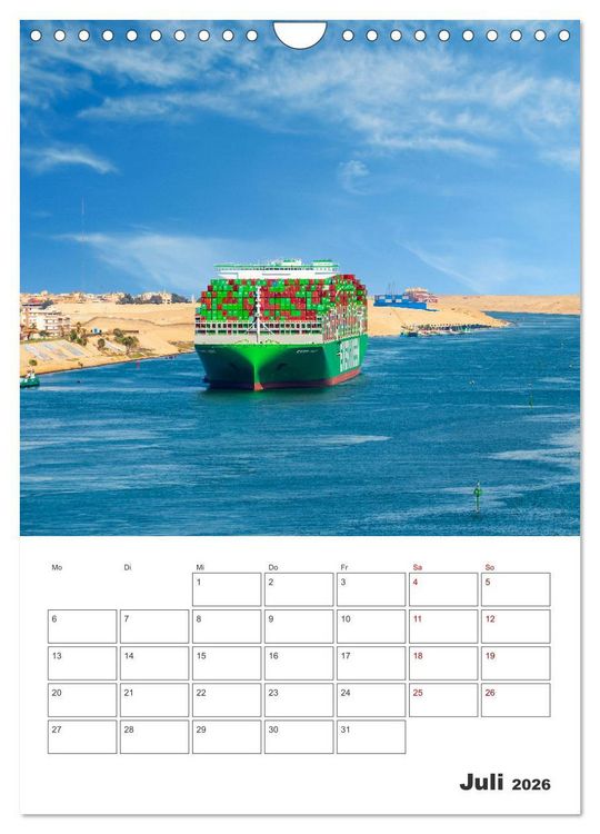 Produktbild: Suezkanal - Urlaubsplaner (Wandkalender 2026 DIN A4 hoch), CALVENDO Monatskalender