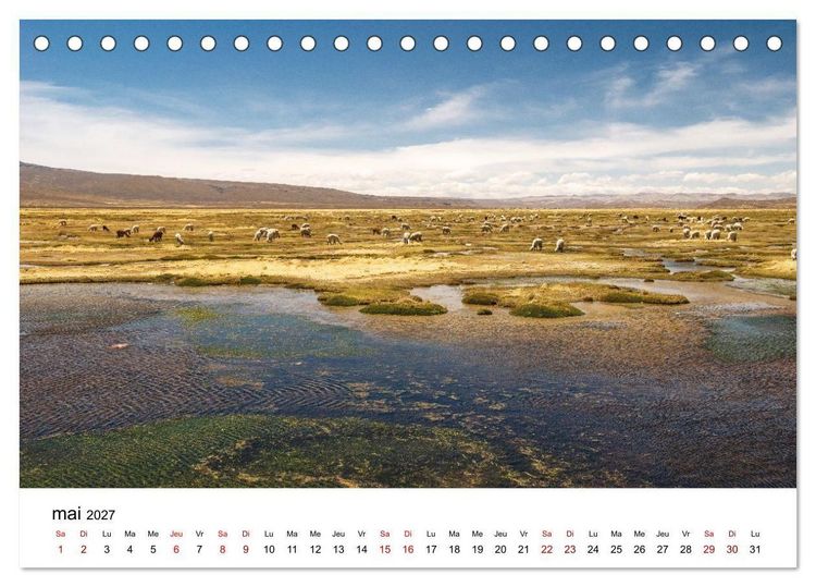 Produktbild: P&eacute;rou Les couleurs de la nature (Calendrier de bureau 2027 DIN A5 vertical), CALVENDO calendrier mensuel