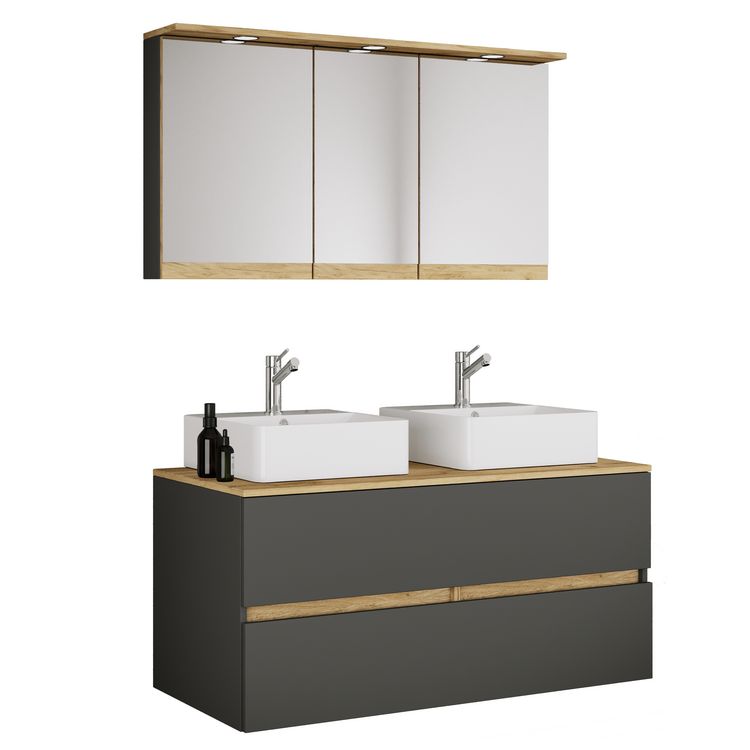 Produktbild: 4 tlg. Badm&ouml;bel-Set mit Waschbecken Cosila-A 111cm
