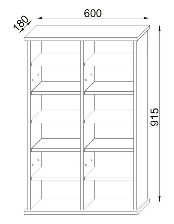 Produktbild: Holz CD DVD Stand Regal Schrank Galerie Glast&uuml;r