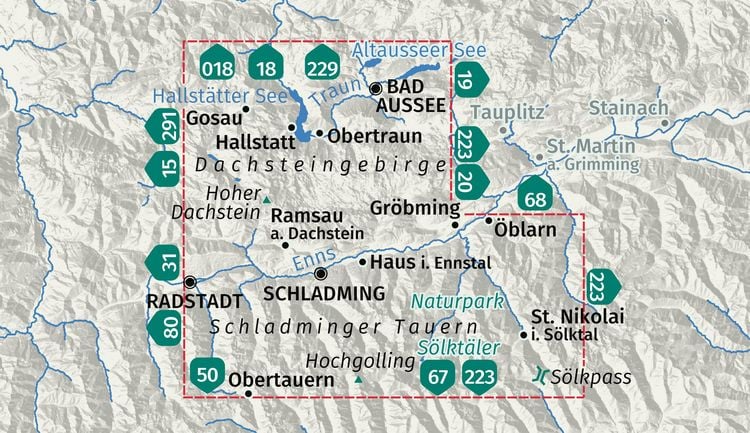 Produktbild: KOMPASS Wanderkarten-Set 293 Dachsteingebirge, Schladminger Tauern (3 Karten) 1:25.000