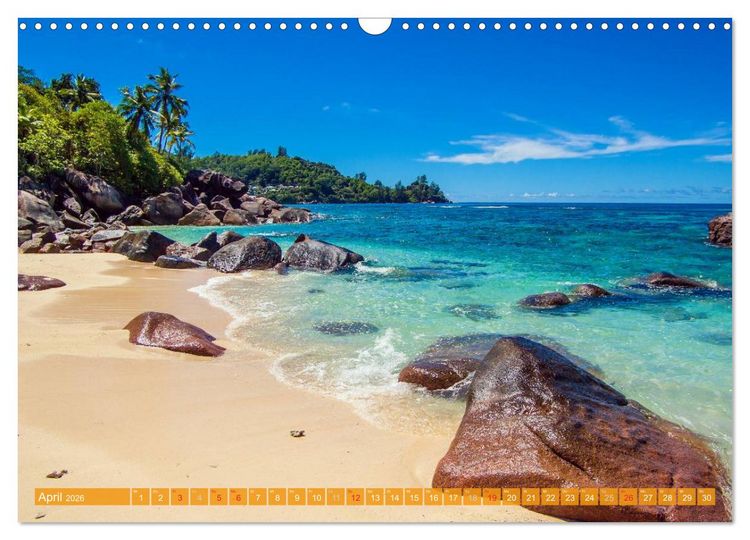 Produktbild: Seychellen - Die sch&ouml;nsten Str&auml;nde (Wandkalender 2026 DIN A3 quer), CALVENDO Monatskalender