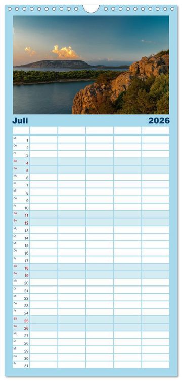 Produktbild: Familienplaner 2026 - Peloponnes - Einladung zum Chillen mit 5 Spalten (Wandkalender, 21 x 45 cm) CALVENDO