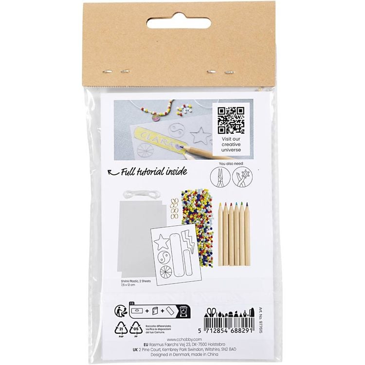 Produktbild: Creativ Company DIY Sets Beads Mini Kreativ Set Schmuck, Armb&auml;nder aus Schrumpffolie, Kreativ Box