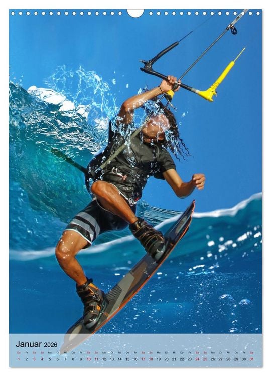 Produktbild: Kitesurfen - Fun pur (Wandkalender 2026 DIN A3 hoch), CALVENDO Monatskalender