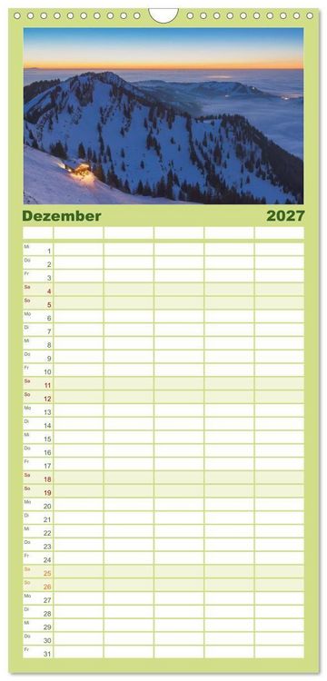Produktbild: Familienplaner 2027 - Allg&auml;uer Alpen 2027 mit 5 Spalten (Wandkalender, 21 x 45 cm) CALVENDO