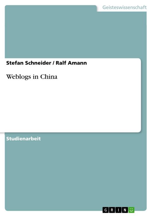 Produktbild: Weblogs in China