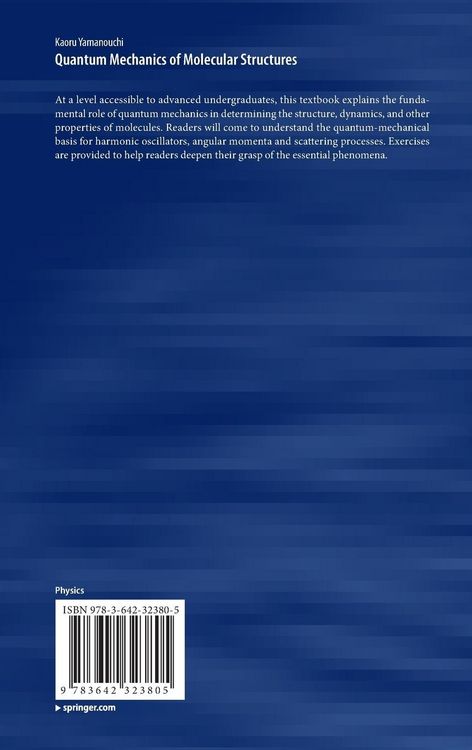 Produktbild: Quantum Mechanics of Molecular Structures