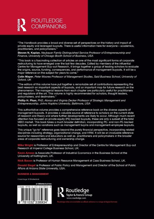 Produktbild: The Routledge Companion to Management Buyouts