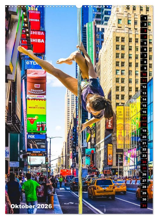 Produktbild: Poledance auf New Yorks Stra&szlig;en (hochwertiger Premium Wandkalender 2026 DIN A2 hoch), Kunstdruck in Hochglanz
