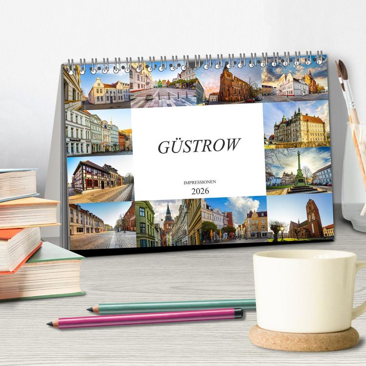 Produktbild: G&uuml;strow Impressionen (Tischkalender 2026 DIN A5 quer), CALVENDO Monatskalender