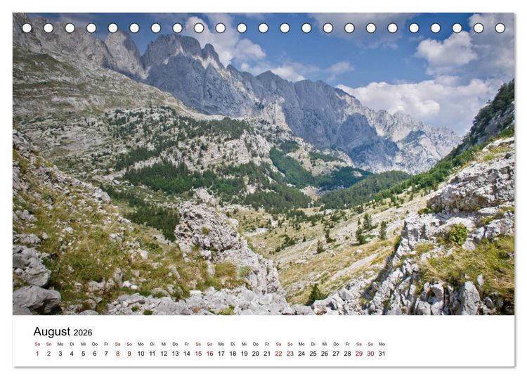 Produktbild: Verfluchtes Gebirge - Peaks of the Balkans - Wandern im Prokletije-Gebirge, Kosovo, Montenegro, Albanien (Tischkalender 2026 DIN A5 quer), CALVENDO Monatskalender