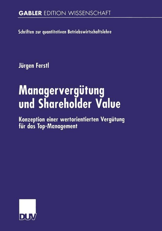 Produktbild: Managerverg&uuml;tung und Shareholder Value