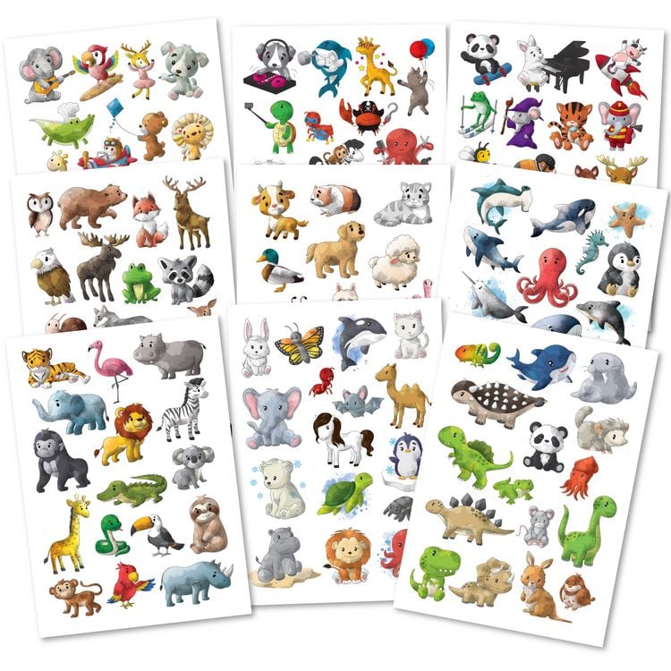 Produktbild: 150 hautfreundliche Kindertattoos &ndash; Thema: Tierischer Spa&szlig;