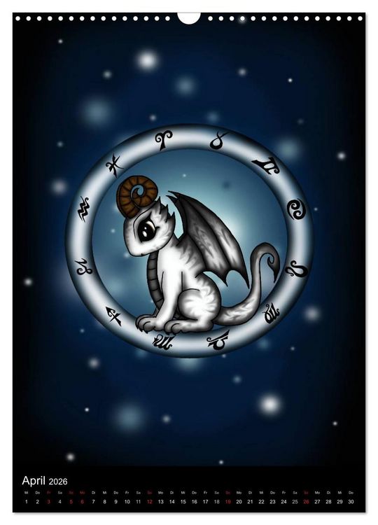 Produktbild: Drachen-Sternzeichen (Wandkalender 2026 DIN A3 hoch), CALVENDO Monatskalender