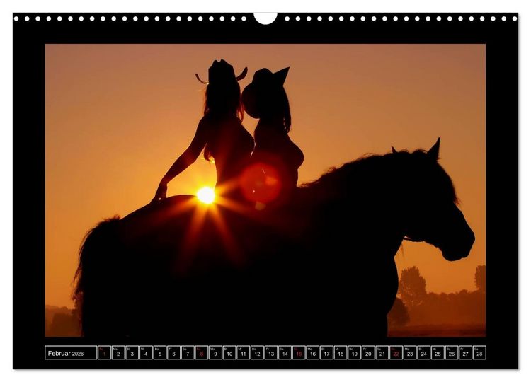 Produktbild: Titanen Girls 2026 - erotische Frauen und starke Pferde (Wandkalender 2026 DIN A3 quer), CALVENDO Monatskalender