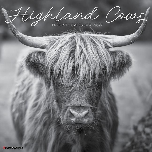 Produktbild: Highland Cows B&w 12 X 12 Wall Calendar