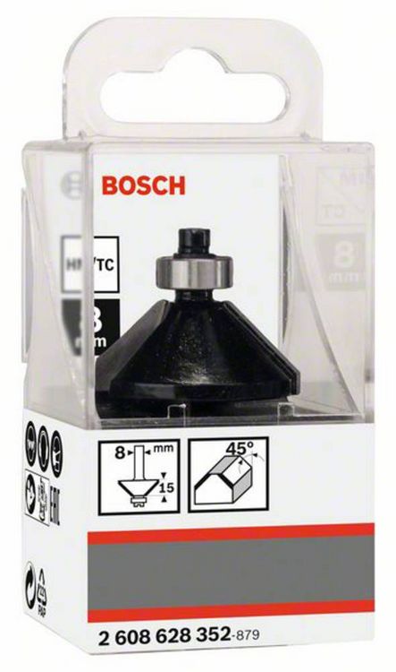 Produktbild: Bosch Accessories 2608628352 Fasenfr&auml;ser Hartmetall L&auml;nge 56mm Schaftdurchmesser 8mm