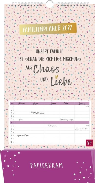 Produktbild: Familienplaner 2027: Unsere Familie ist genau die richtige Mischung aus Chaos und Liebe