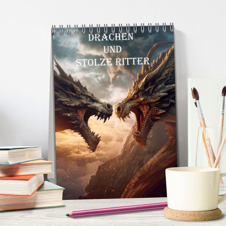 Produktbild: Drachen und stolze Ritter (Tischkalender 2026 DIN A5 hoch), CALVENDO Monatskalender