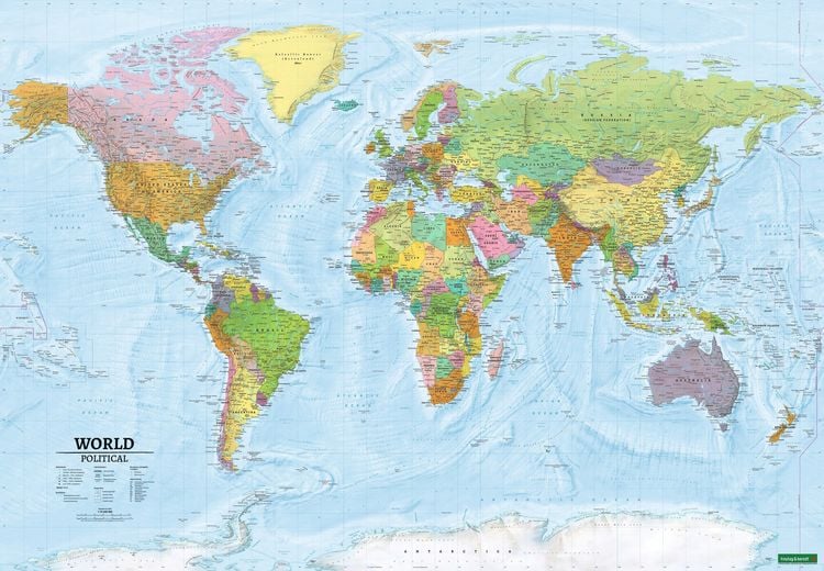 Produktbild: freytag & berndt Poster World map XXL, english 1:15 Mio.