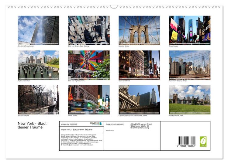 Produktbild: New York - Stadt deiner Tr&auml;ume (hochwertiger Premium Wandkalender 2026 DIN A2 quer), Kunstdruck in Hochglanz