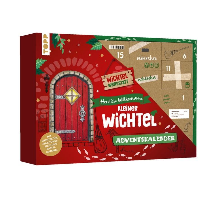 Produktbild: Herzlich Willkommen, kleiner Wichtel - Adventskalender. Mit Wichtelt&uuml;r, Bastelmaterial und Anleitungsbuch