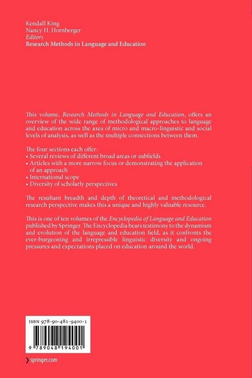 Produktbild: Research Methods in Language and Education