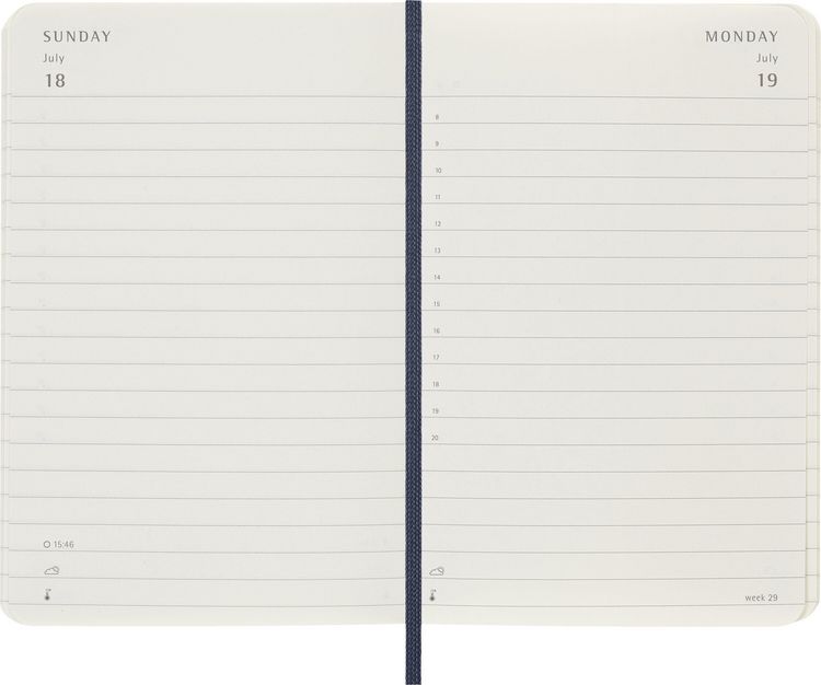Produktbild: Moleskine 12 Monate Tageskalender 2027, Pocket/A6, 1 Tag = 1 Seite, Weicher Einband, Saphir