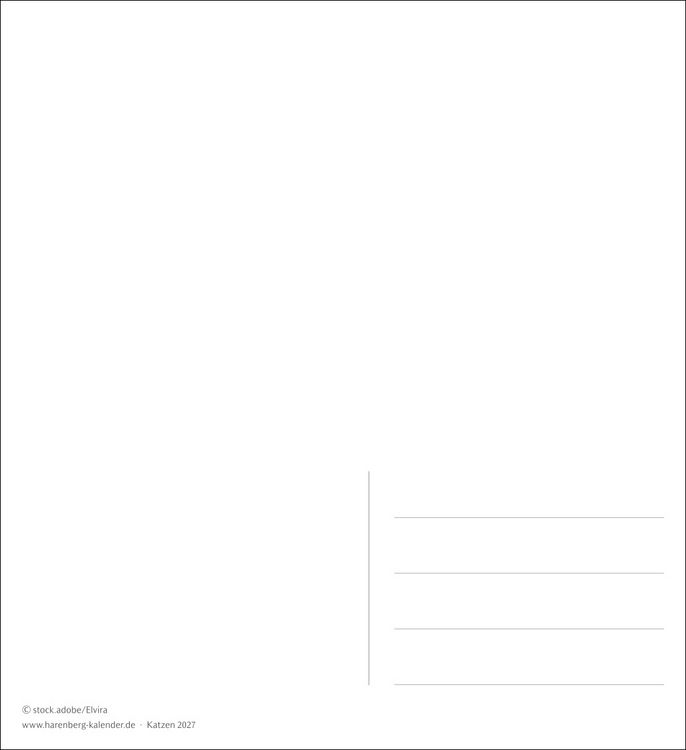 Produktbild: Katzen Postkartenkalender 2027 - Wochenkalender mit 53 Postkarten