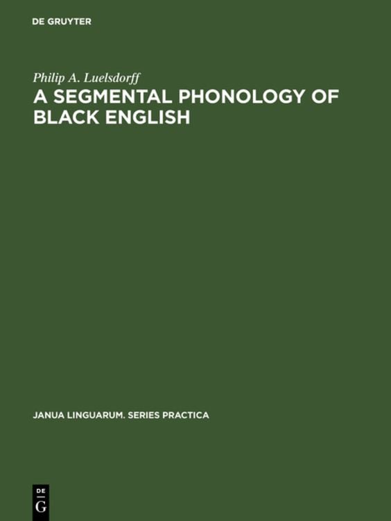 Produktbild: A segmental phonology of black English