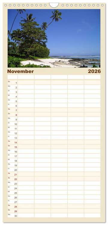 Produktbild: Familienplaner 2026 - Urlaubstr&auml;ume mit 5 Spalten (Wandkalender, 21 x 45 cm) CALVENDO